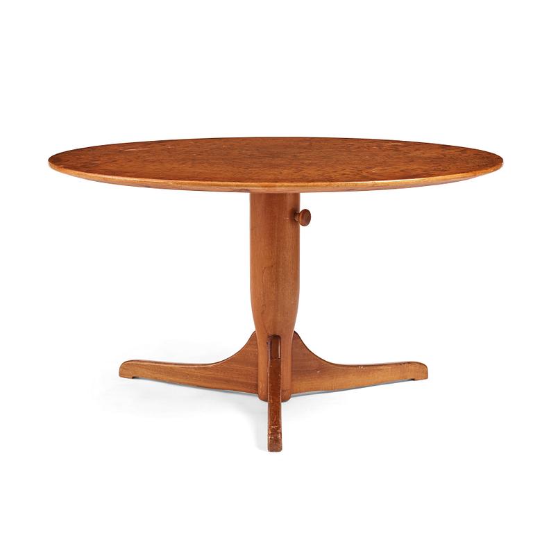 Josef Frank, a mahogany veneered model 971 coffee table with burled wood to top, Svenskt Tenn, Sweden, probably 1930-1940s.