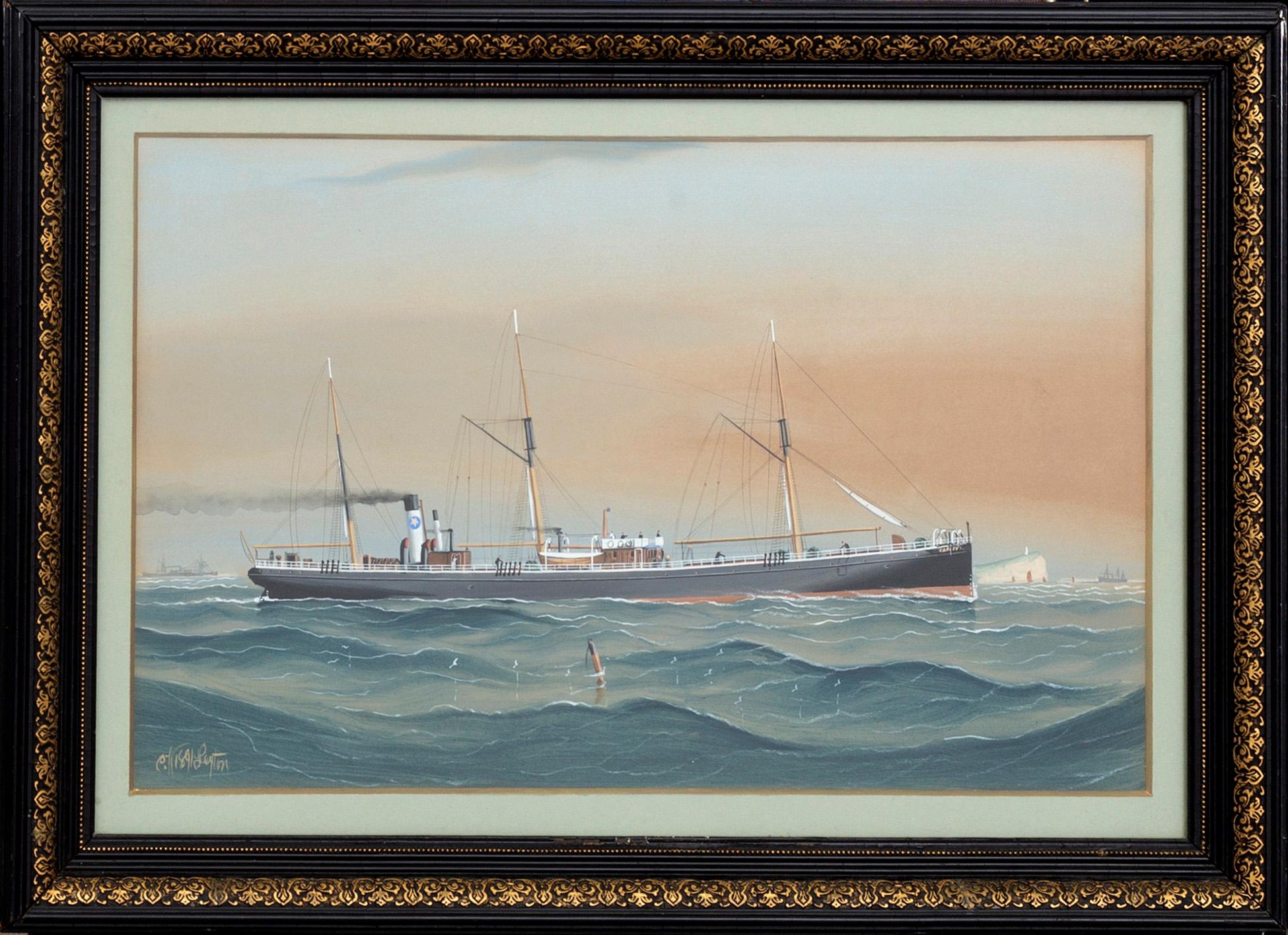 FARTYGSPORTRÄTT 'Carl XV', gouache, otydligt signatur 1891.