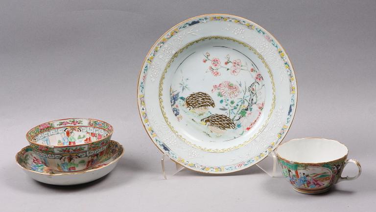 PARTI PORSLIN, 4 delar, Kina. Bl.a 1700-tal.