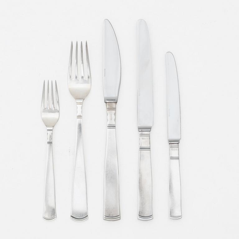 Bestickservis, 52 delar, silver, "Rosenholm", mestadels GAB, 1900-talets andra hälft.