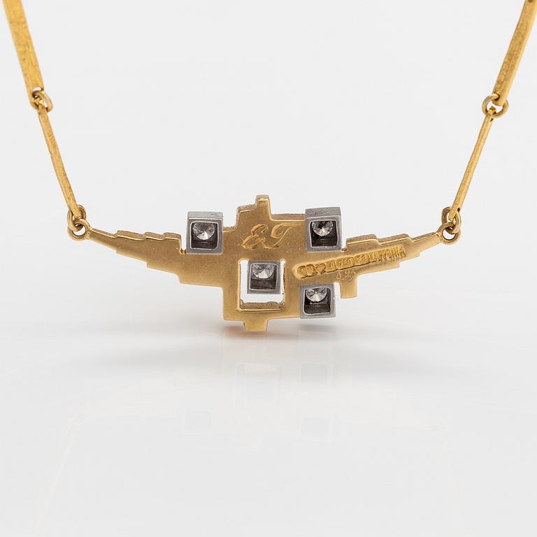 Björn Weckström, Halsband "Spetsbergen", 18K guld, briljantslipade diamanter ca 0.25 ct tot enl gravyr. Lapponia 1983.