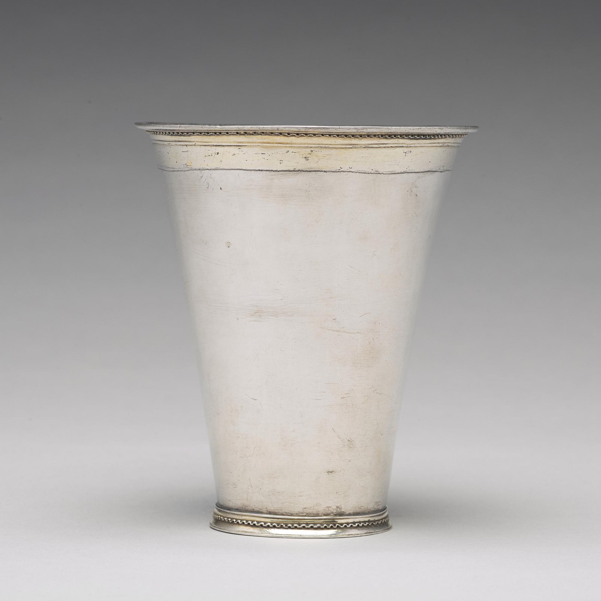 A Swedish 18th century parcel-gilt silver beaker, mark of Herman Hermansson, Göteborg 1717.