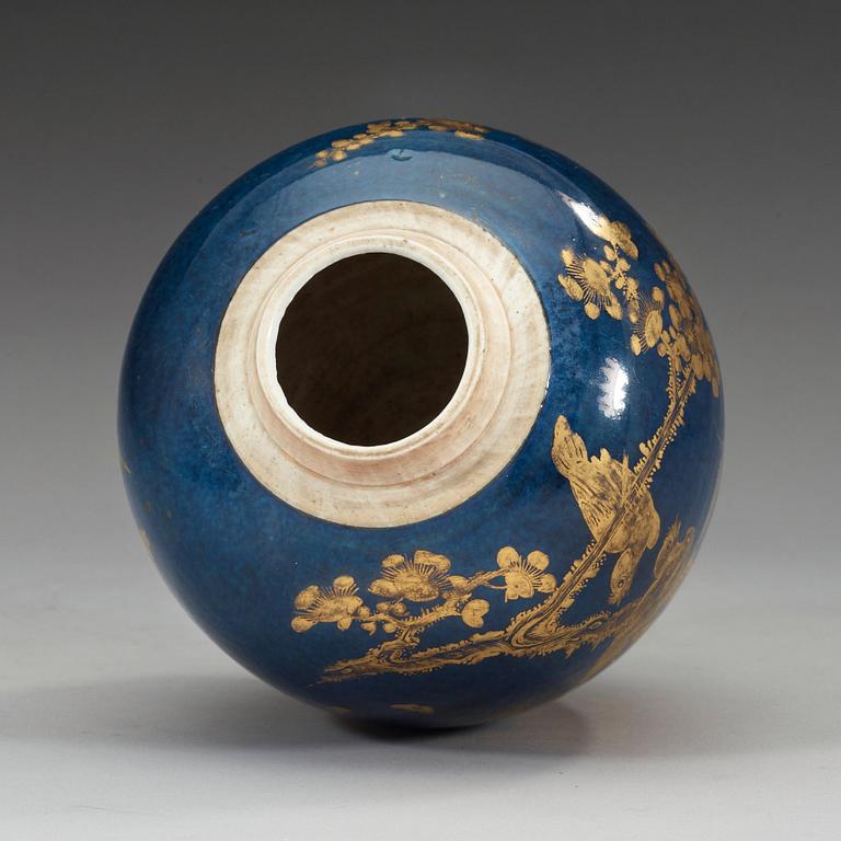 A powder blue jar, Qing dynasty, Qianlong (1736-95).