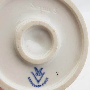 Figurines 4 pcs Royal Dux, Wallendorf and Keramos Germany mid-20th century porcelain.