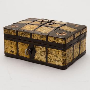 A late 19th Century Russian, probably Veliky Ustyug "Frosted tin" box.