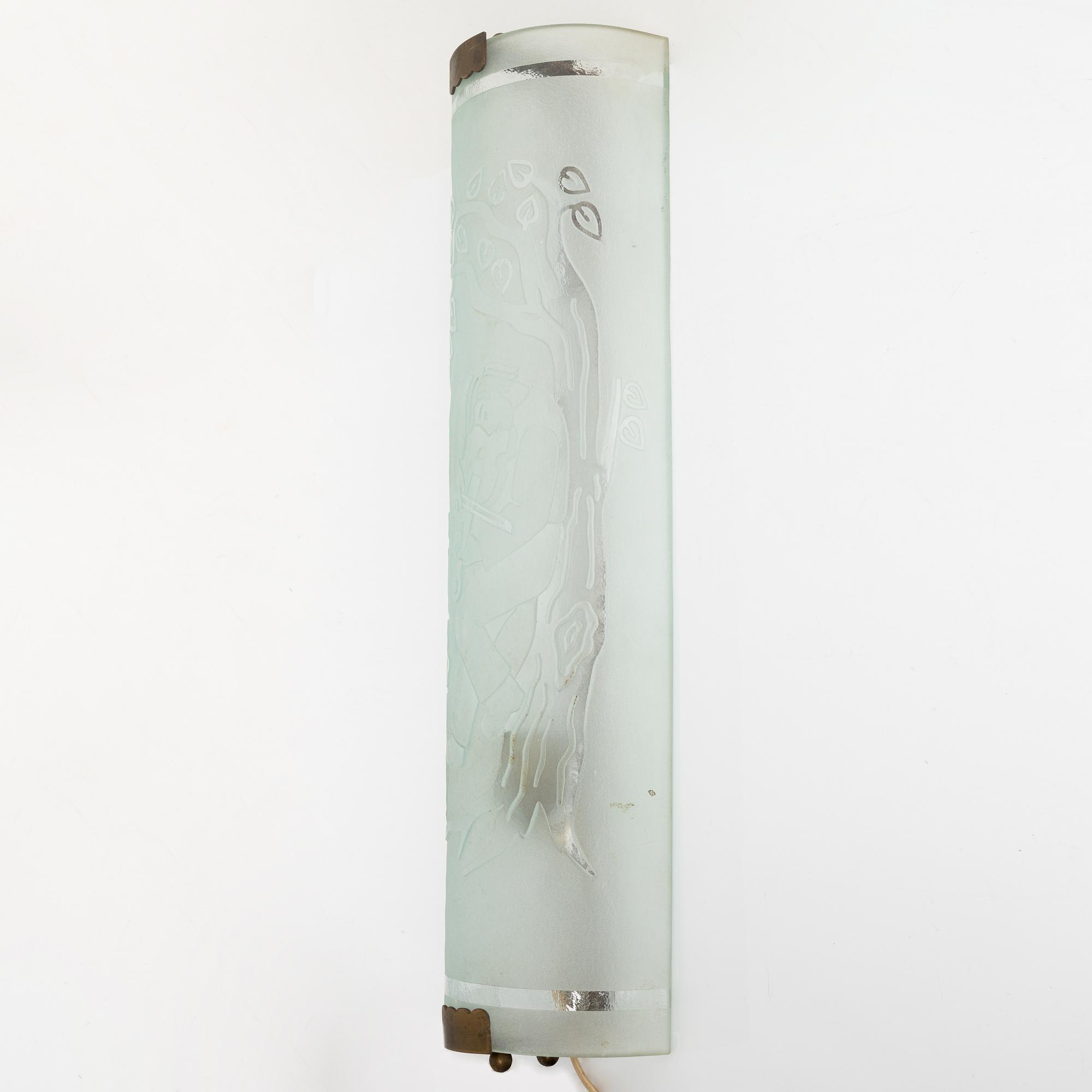 Hugo Borgström, vägglampa, Glössner & Co, Swedish Modern, 1940-tal.