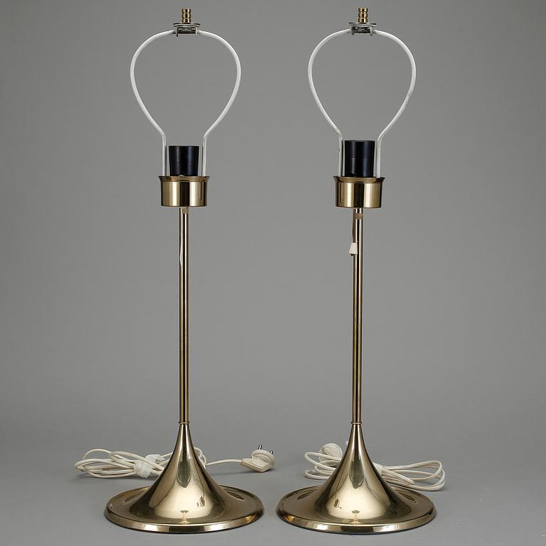 BORDSLAMPOR, ett par. Bergboms, 1960-/70-tal.