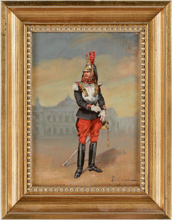 OKÄND KONSTNÄR, olja på pannå, bärs sign "Drejean", 1900-talets andra hälft.