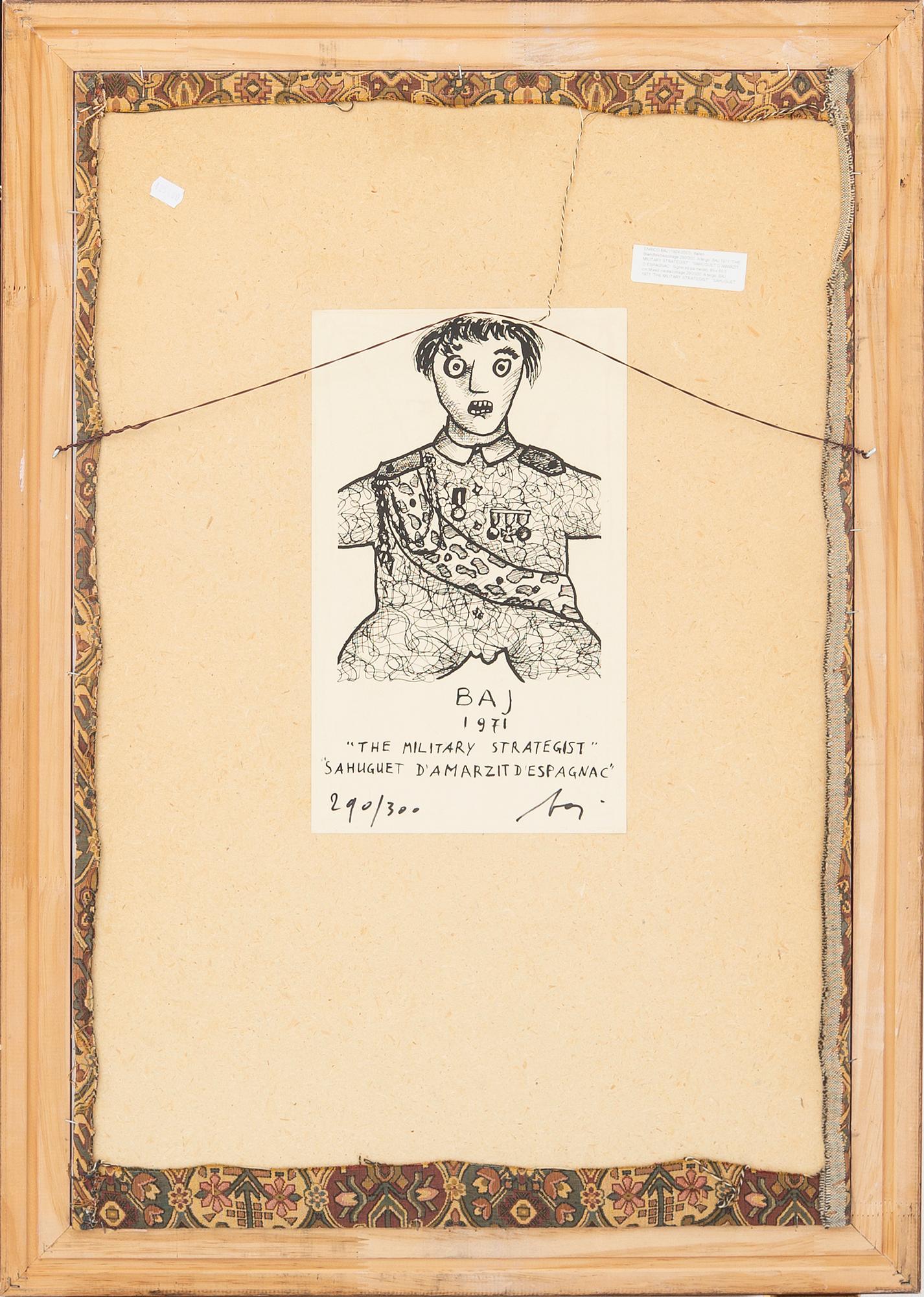Enrico Baj, mixed media signed and numbered 290/300.