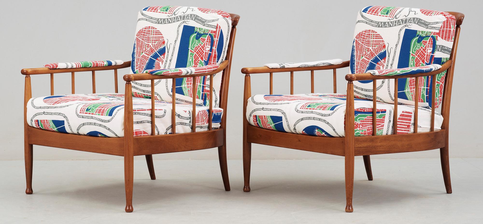 FÅTÖLJER, ett par, "Skrindan", Kerstin Hörlin-Holmquist, OPE Möbler, 1900-talets andra hälft.