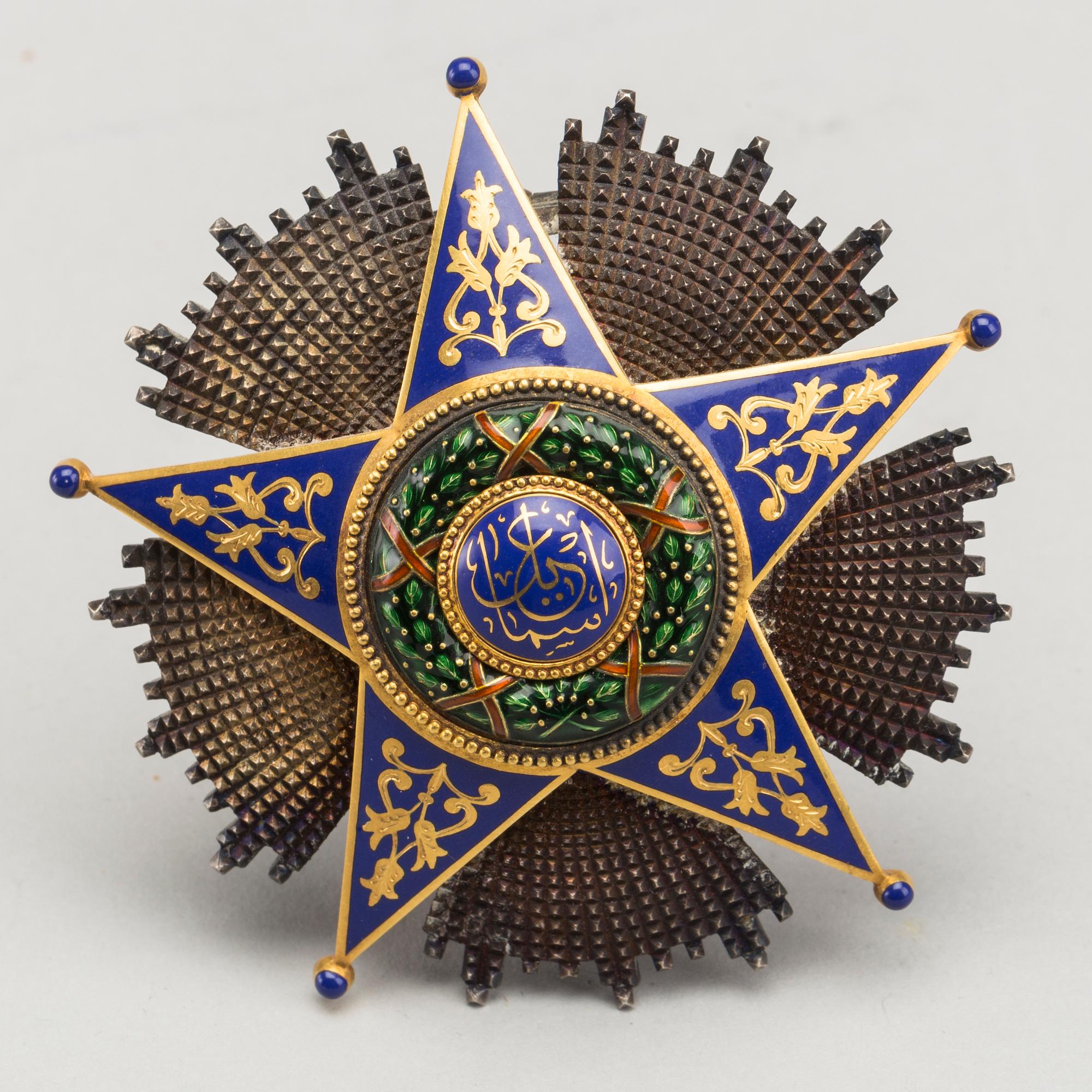 The Order of Ismail (Nischan al-Ismail) 22k gold and silver, LATTES in Kairo, 1928-1929. Weight ca 81 g.