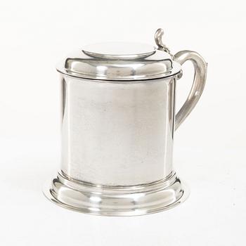 A Mexican sterling silver tankard, mark of Juventino Lopez Reyes, mid-20th century.