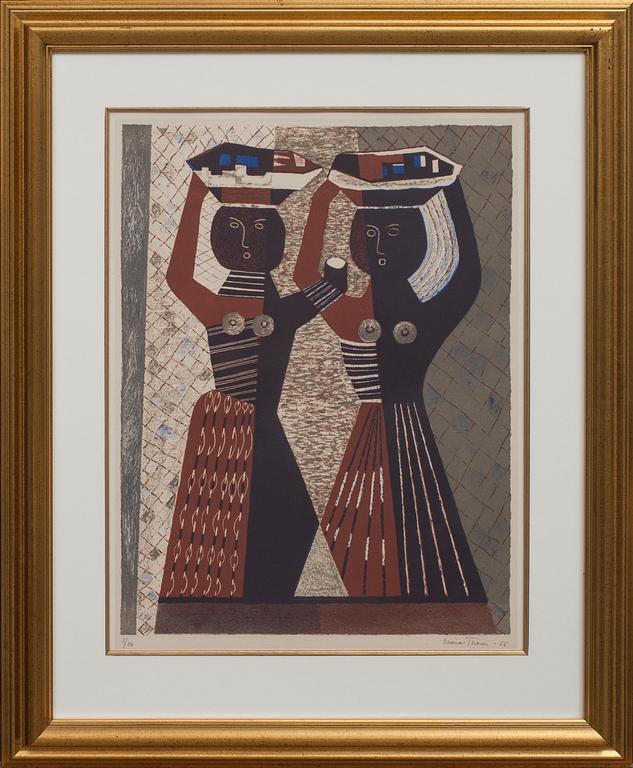 ESAIAS THORÉN, färglitografi, signerad, daterad -55 och numrerad 1/10.