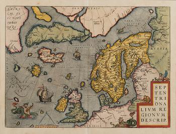 KARTA, Abraham Ortelius, Septentrionalium Regionum Descrip, ca 1603.