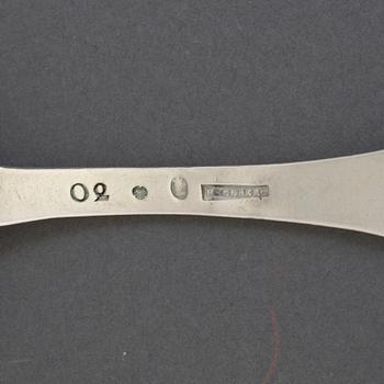 7 silver spoons, different manufacturers, 18/19th cenutry.