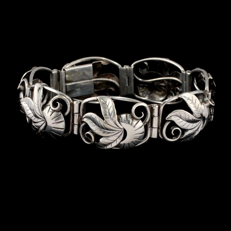 ARMBAND, silver, Kaplans, Stockholm, 1953. Vikt 32 g.