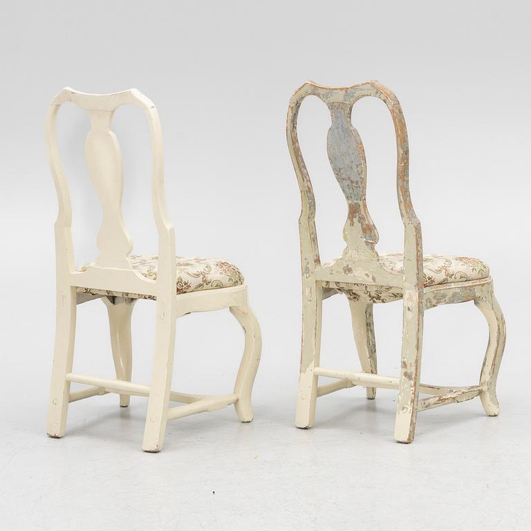 Rokoko, A pair of mid-18th century Rococo chairs.