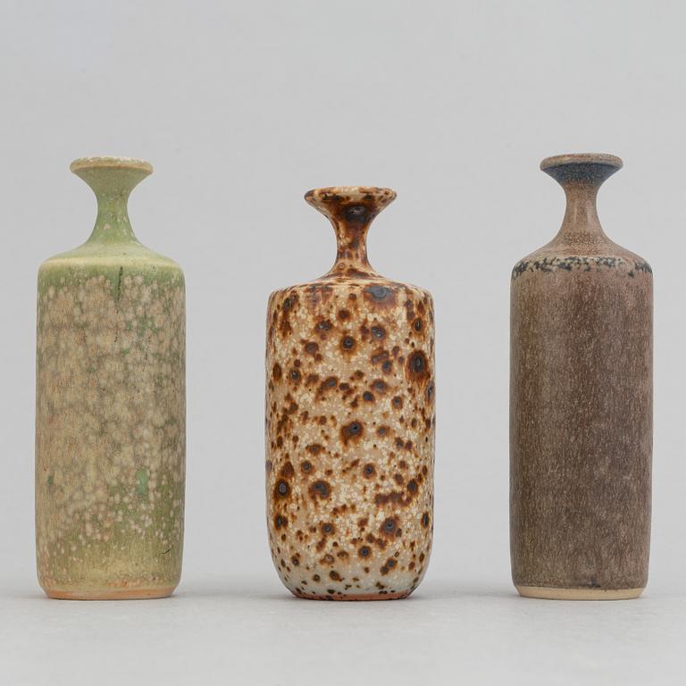 Rolf Palm, a set of ten stoneware miniature vases, Mölle.