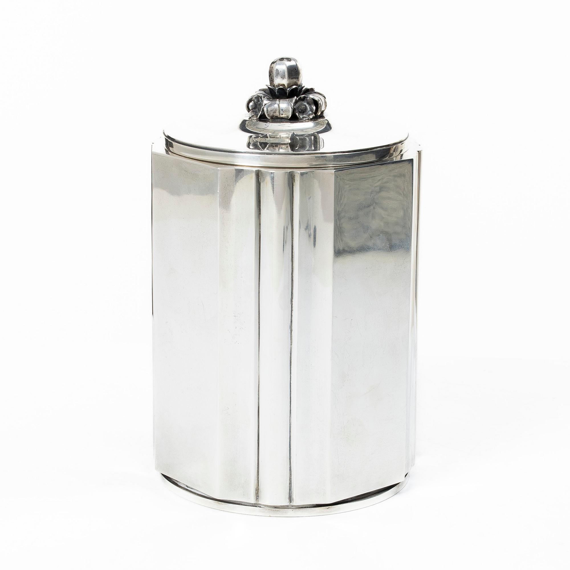 A sterling silver cigarett jar, Borgila, Stockholm, Sweden, 1951.