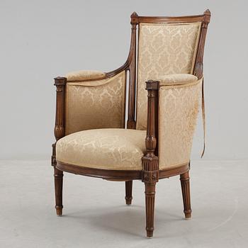 KARMSTOL, Louis XVI-stil, omkring 1900.