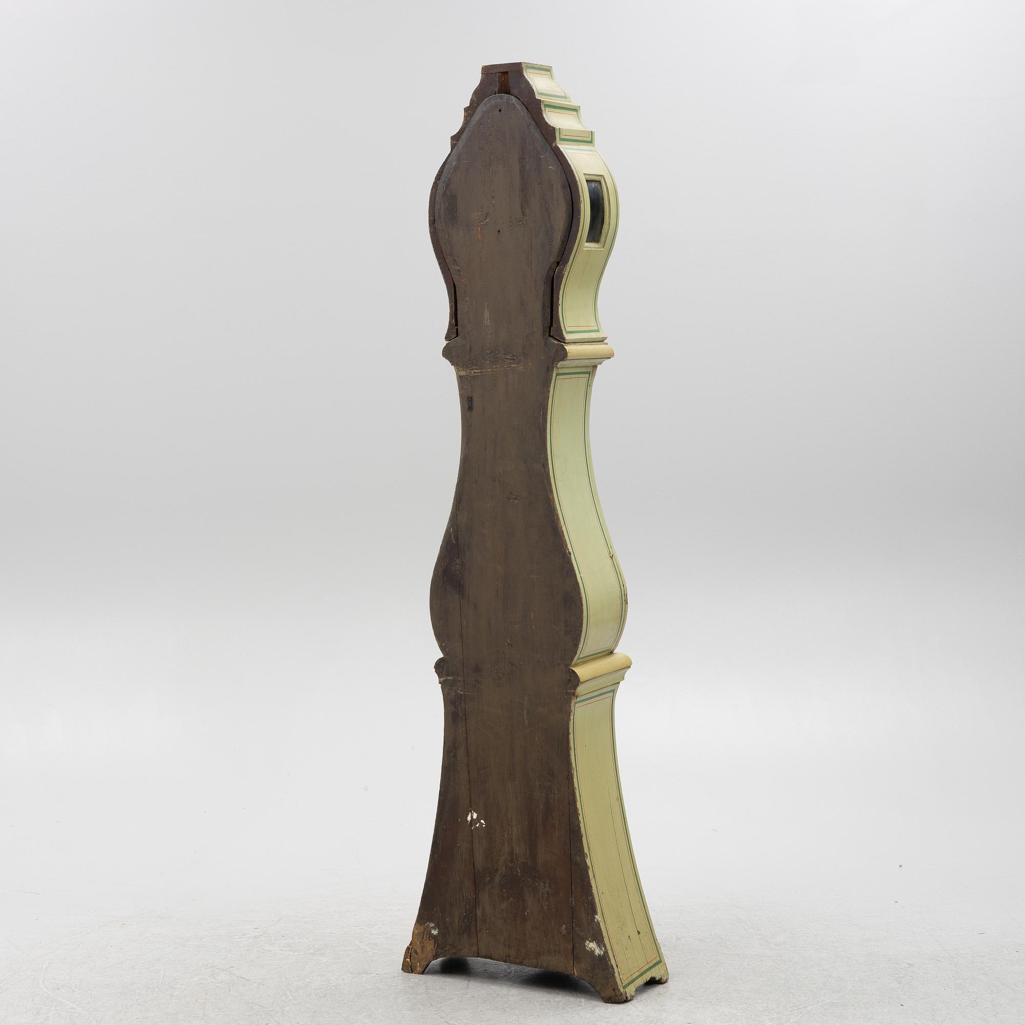 A long-case clock, 19th Century. Stamped with Prince Eugen's emblem.