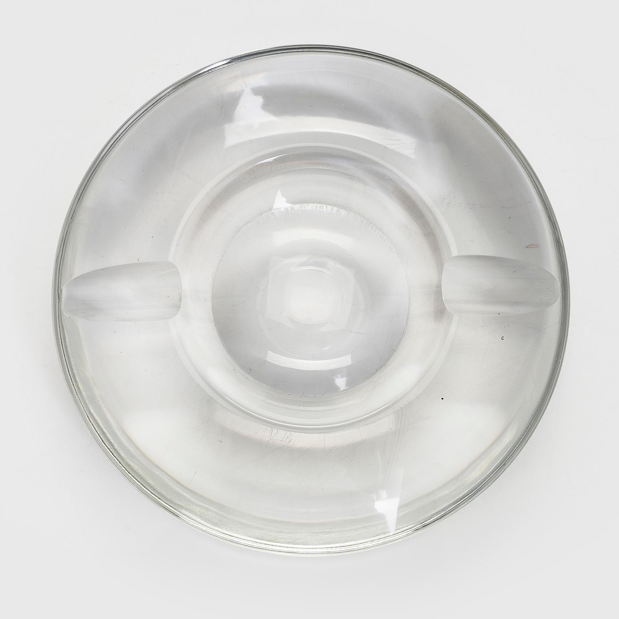 Aimo Okkolin, an ashtray, "Flying saucer" signed Riihimäen Lasi Oy A. Okkolin.