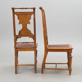 A set of six late 19th century chairs.