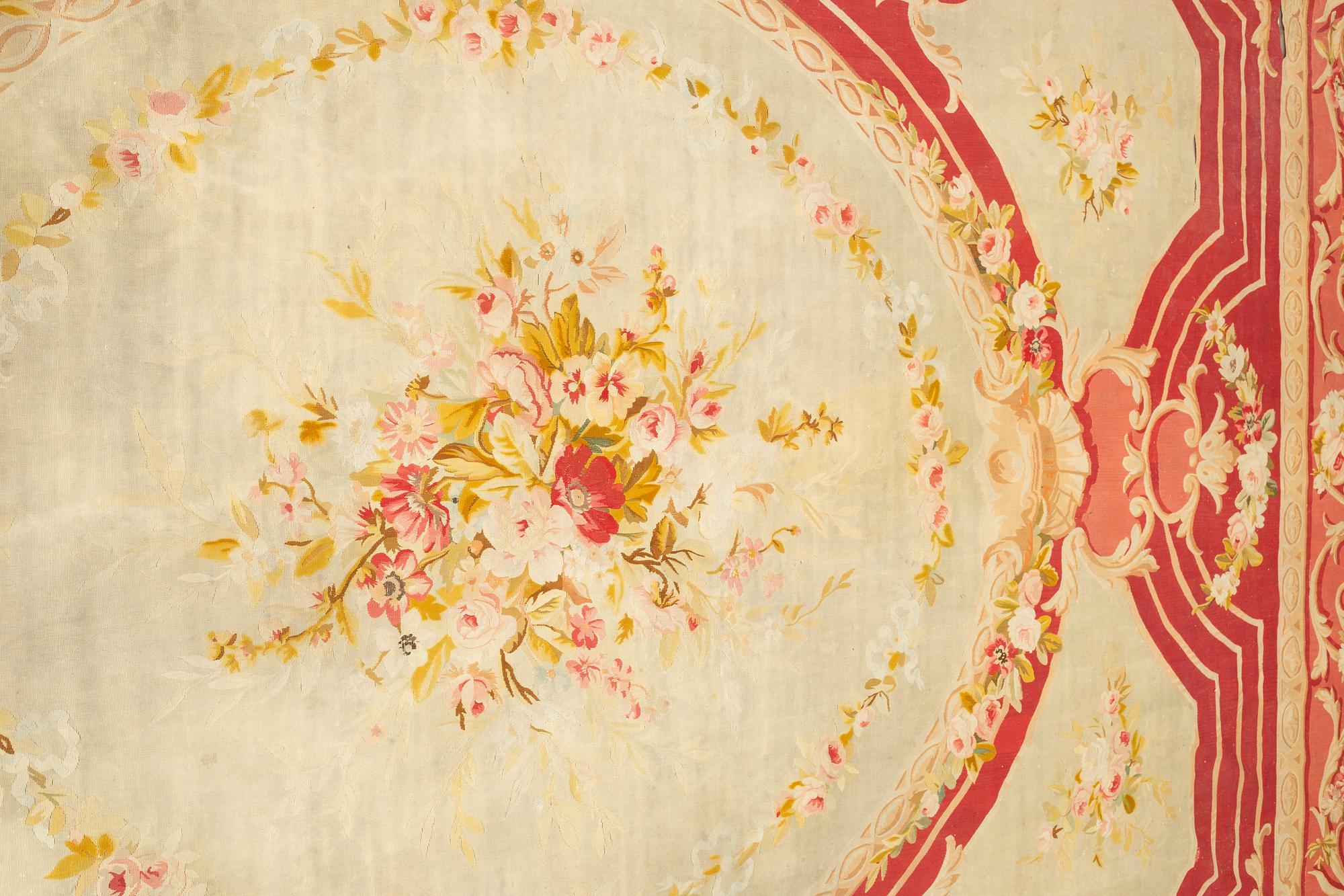 A carpet, tapestry weave, ca 625 x 431,5 cm, Aubusson the middle of the 19th century - around 1900, France.