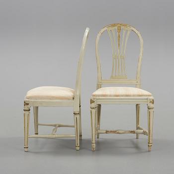 STOLAR, 4 st snarlika, Gustavianska, bl.a Johan Hammarström (mästare i Stockholm 1794-1812).