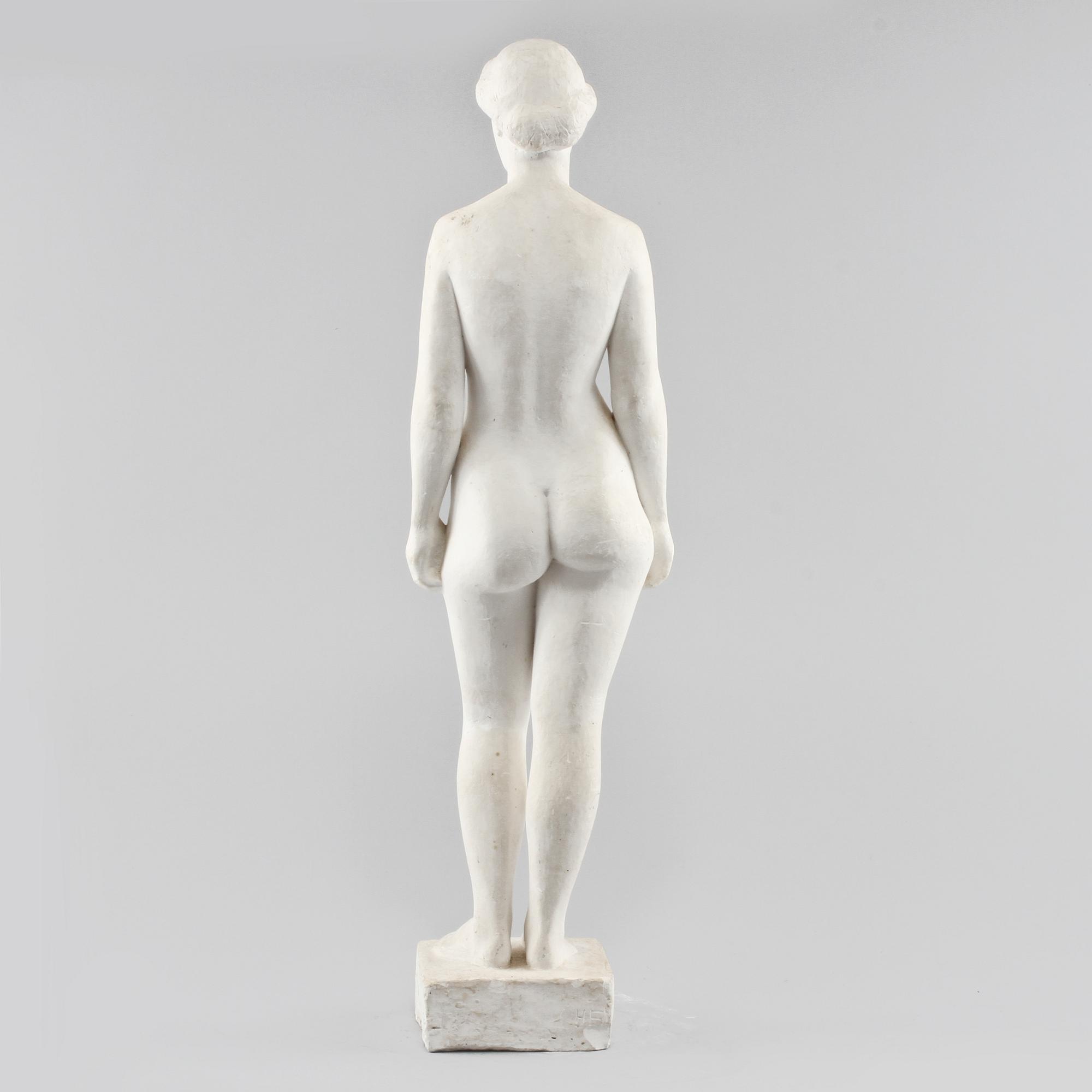 SKULPTUR, gips, monogramsignerad H.E, omkring 1900-talets mitt.