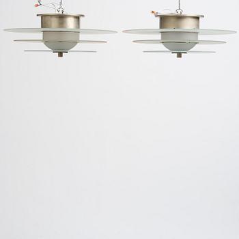 Harald Notini, taklampor, ett par, modell "10401", Arvid Böhlmarks Lampfabrik, Stockholm, 1930-tal.