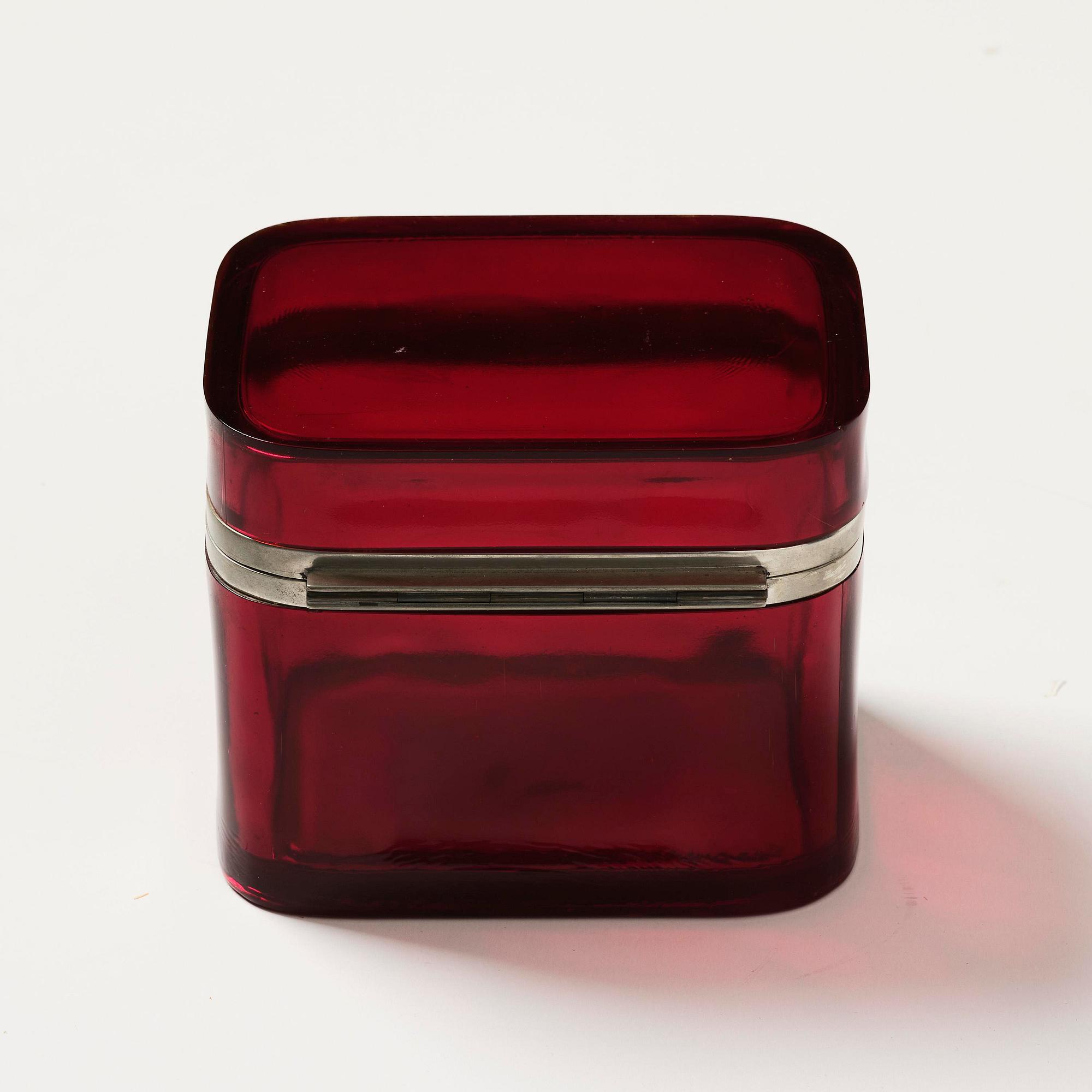 Josef Frank, a pewter mounted red-tinted glass box, Firma Svenskt Tenn.