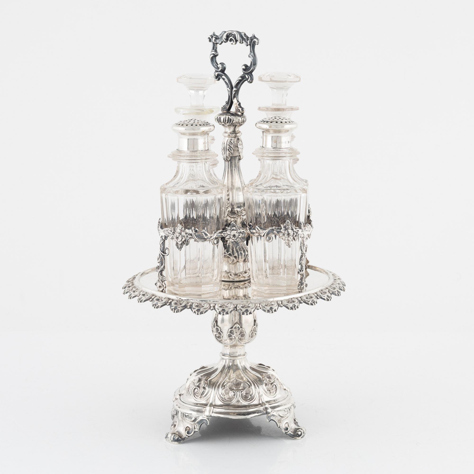 Gustaf Möllenborg, borssurtout, silver, nyrokoko, Stockholm, 1853.