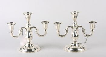 KANDELABRAR, ett par, silver, importstämplar.