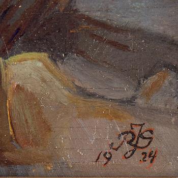 ROLF JUELL GLEDITSCH, oil on board. Signed and dated 1924.
