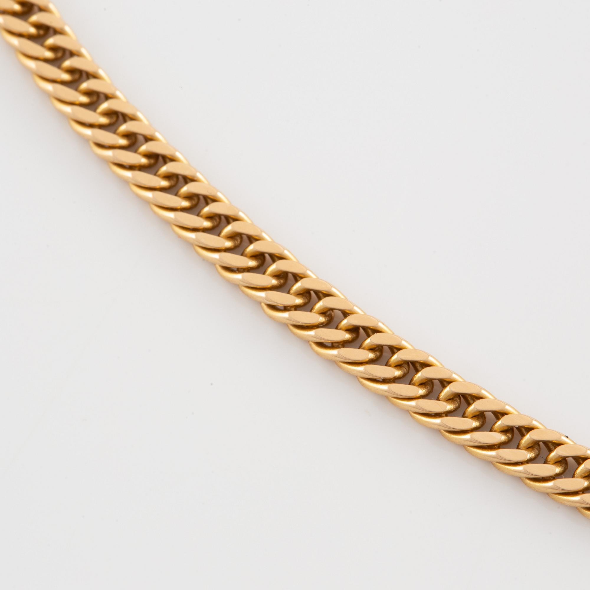 Necklace, 18K gold, chain link, Balestra, Italy.