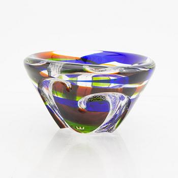 Vicke Lindstrand, a signed glass bowl Kosta.