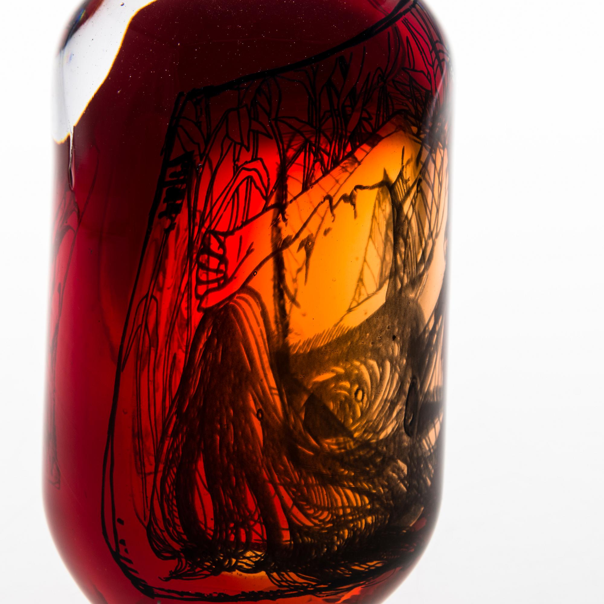 SINI MAJURI, glasskulptur signerad Sini Majuri, Ella Varvio.