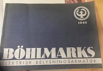 Harald Elof Notini, taklampa, Böhlmarks, Stockholm 1940-tal, modell 11555.