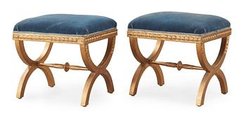 A pair of late Gustavian circa 1800 stools.