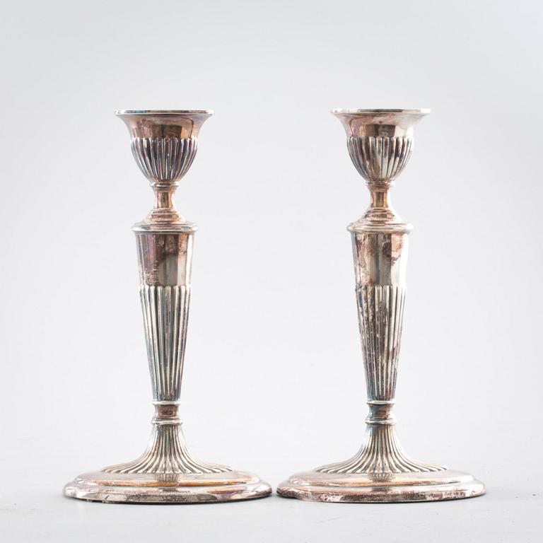 LJUSSTAKAR, ett par, silver, C.G Hallbergs, Stockholm, 1959.