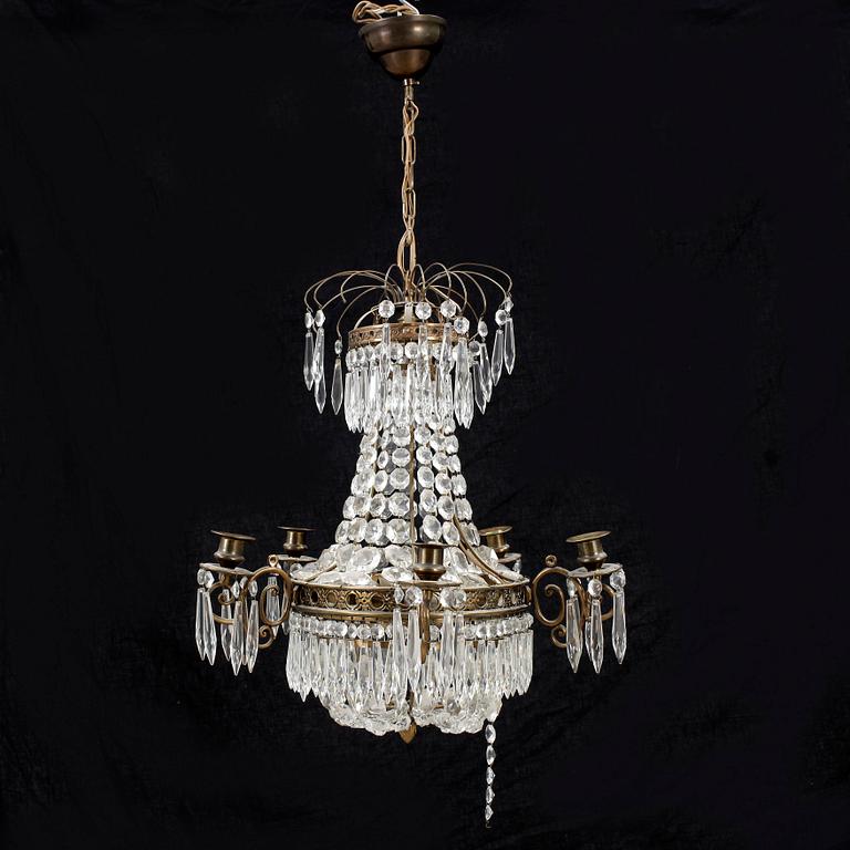 LJUSKRONA, empirestil, 1900-tal. Höjd ca 48 cm.