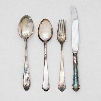 Guldsmedsaktiebolaget (GAB), Cutlery, 23 pcs, silver, including some Stockholm 1951.