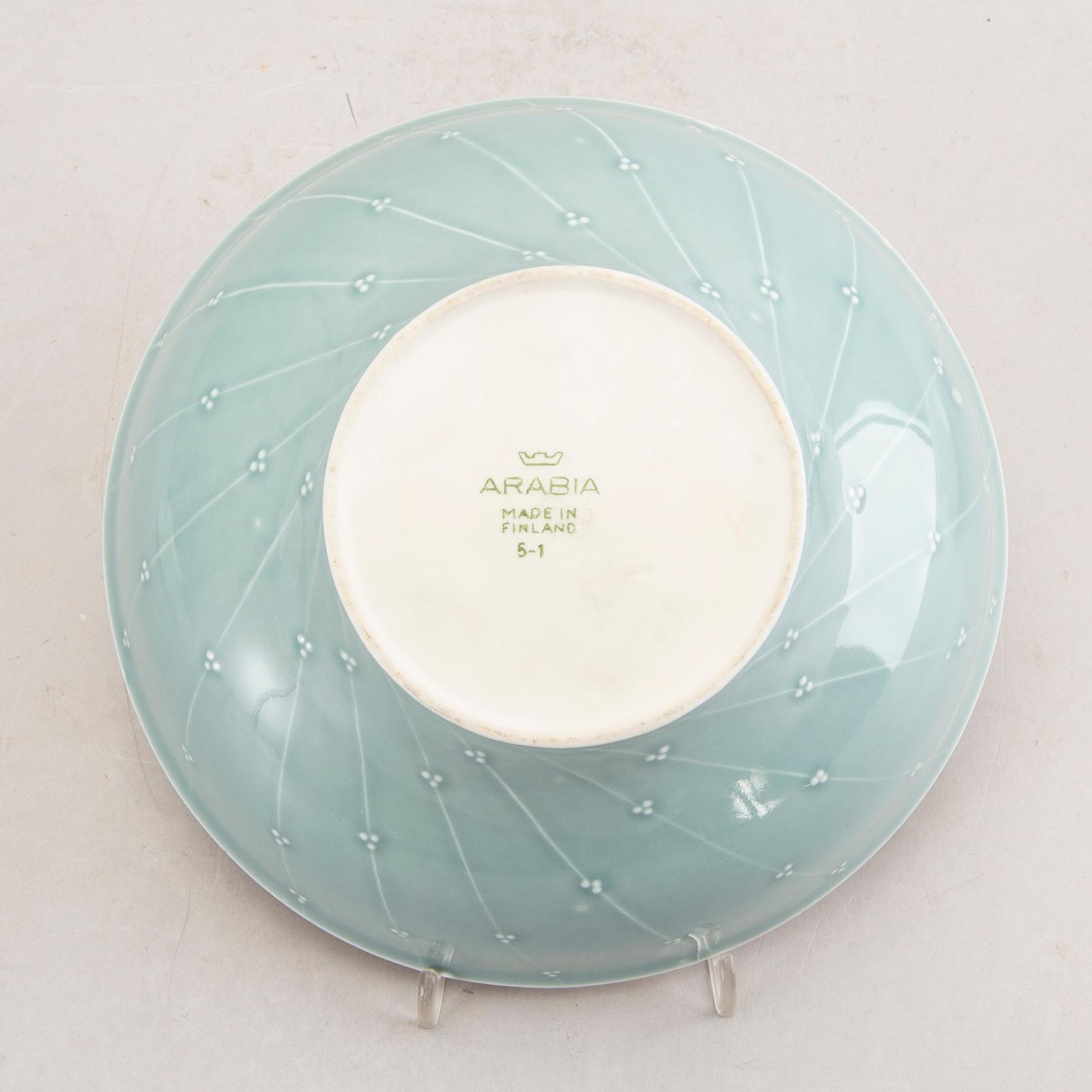 Aune Siimes, Skålar 2 st samt koppar med fat 2 st signerade Arabia 1900-talets andra hälft.