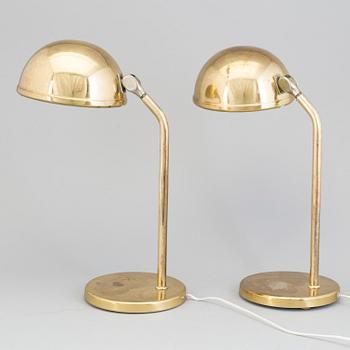 A pair of 1970s brass "Elit", Knud Christensen table lights.