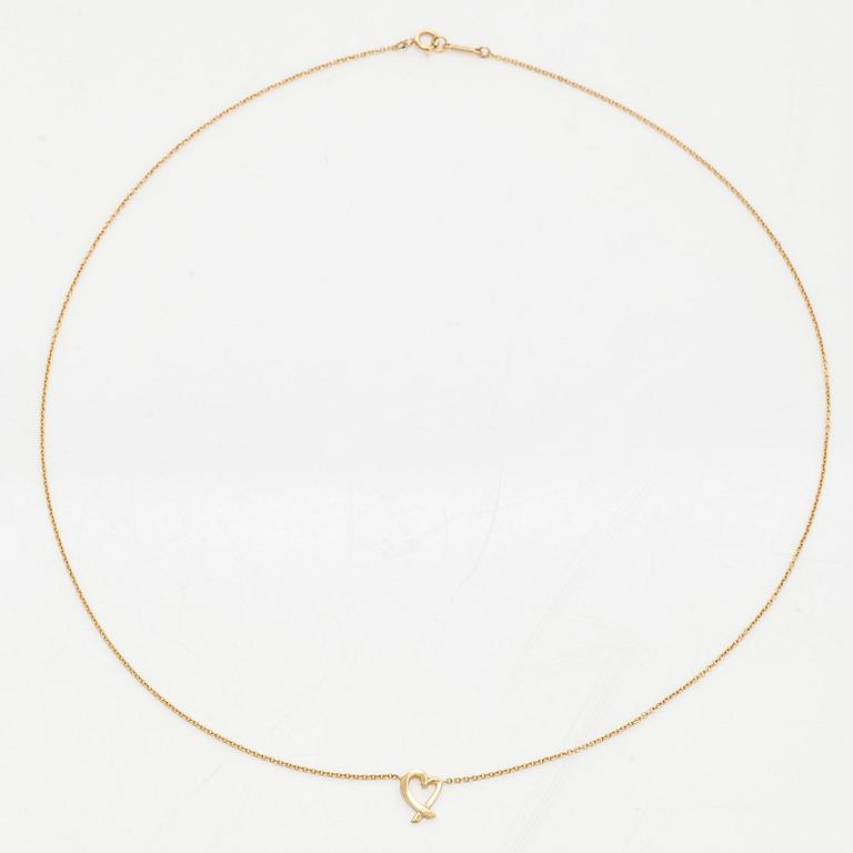 Tiffany & Co, Paloma Picasso, an 18K gold 'Loving Heart' necklace.