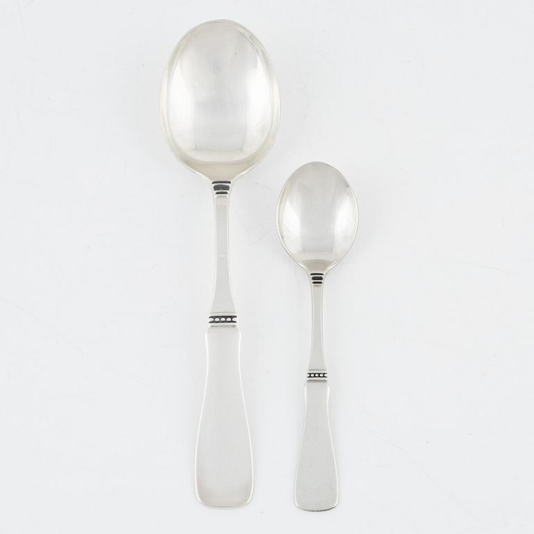 Spoons, 24 pcs, silver, Uppsala model, GAB, Lidköping/Uppsala, 1962-76.