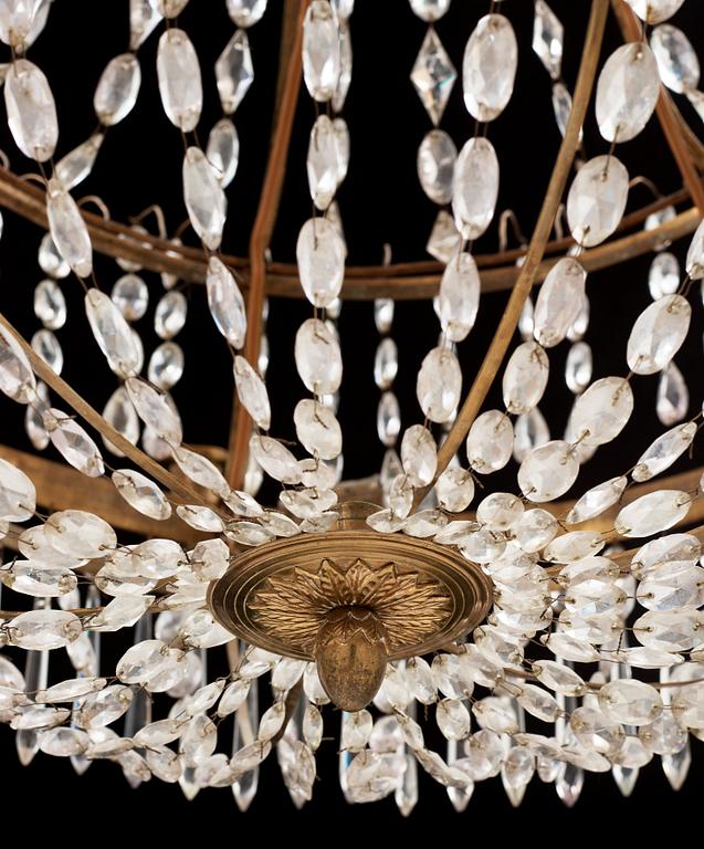A late Gustavian circa 1800 seven-light chandelier.