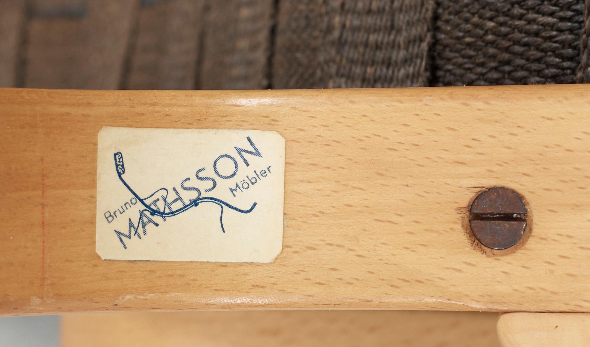 BRUNO MATHSSON, "arbetsstolen nr 41", 1 par, Firma Karl Mathsson, 1940-50-tal.