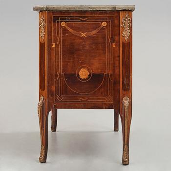 A Gustavian late 18th century commode by Anders Lundelius (master in Stockholm 1778-1823), not signed,